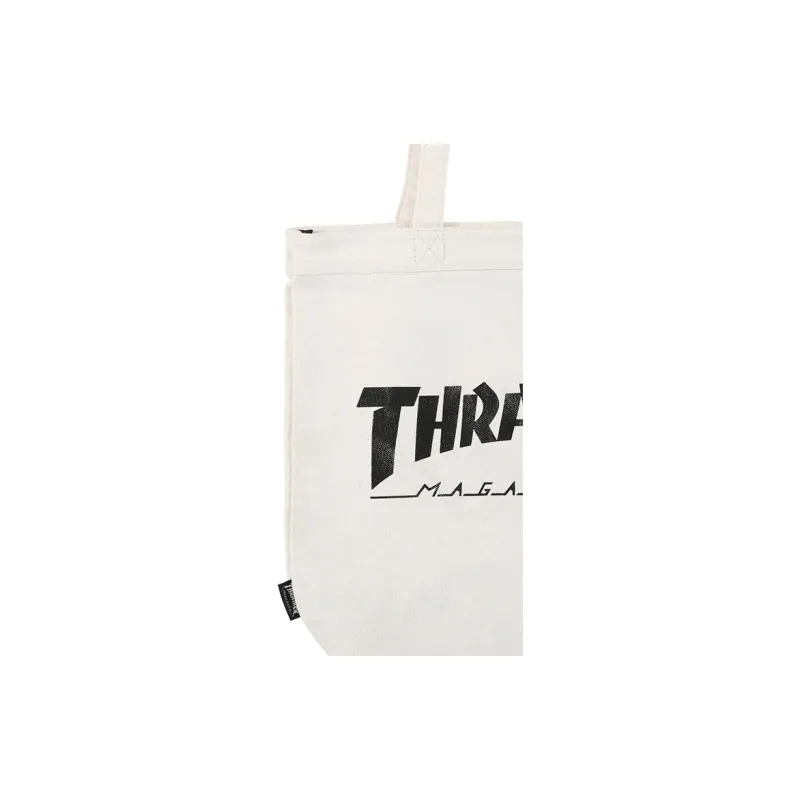 Thrasher Cotton Tote Bag, Shopping Bag, Handbag, Shoulder Bag Regular Unisex Basic White-3