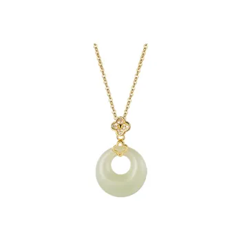 Royal Heaven's Choice Hetian Jade Necklaces Pale Greenish White Jade Unisex