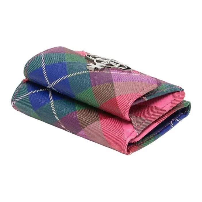 Vivienne Westwood Polyurethane Wallet Mini Women's Candy Plaid Nee-3