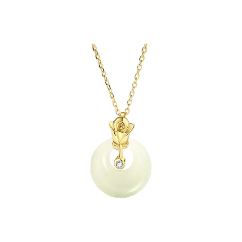 Royal Heaven's Choice Hetian Jade Necklaces Pale Greenish White Jade Unisex-4