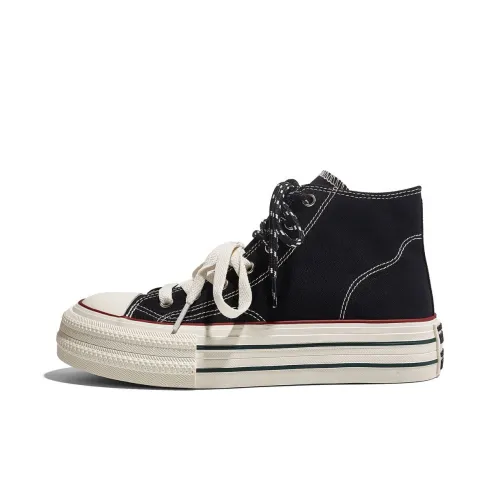 RENBEN Wear Resistant Slip Resistant Coverage High Top Canvas Shoes Women's