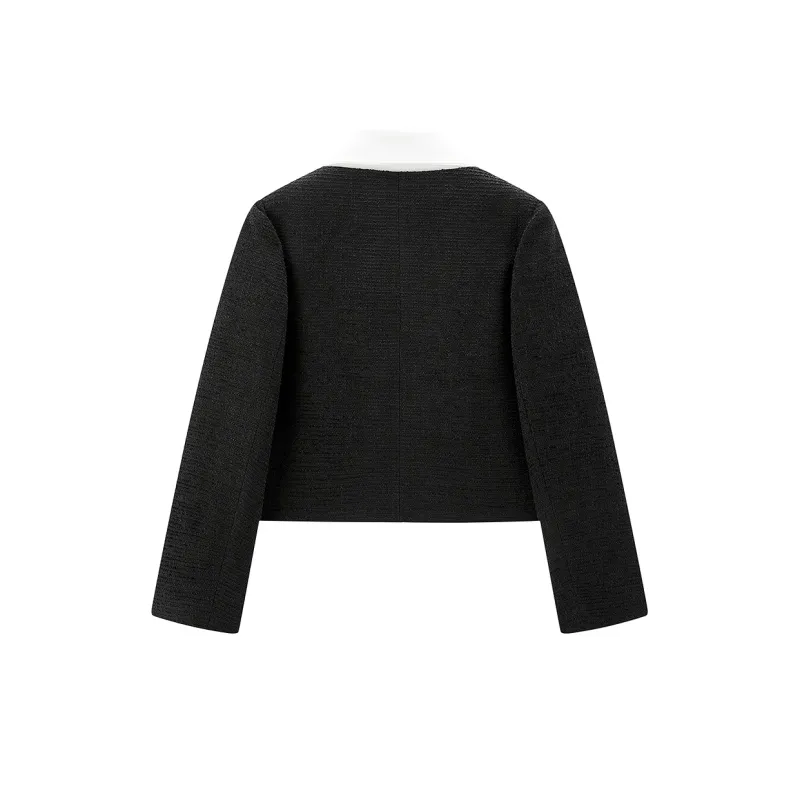 LEDIN Cropped Coat Women's Raven-1