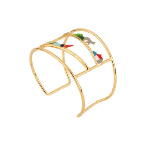 LES NEREIDES Gold-Plated Brass Enamel Bangles Women's Gold