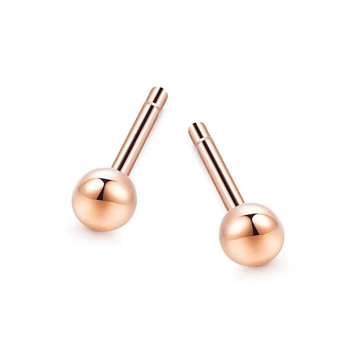 YASHENGZHUBAO 18K Gold Stud Earrings Unisex-5