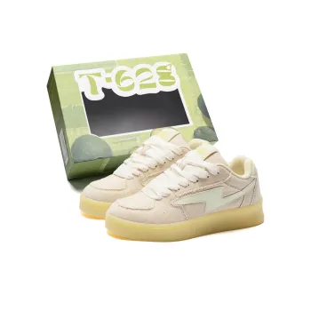 T628 Glow in The Dark Puffy Shoes Low Top Skateboard Shoes Unisex Beige