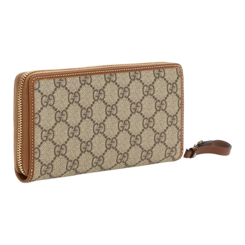 GUCCI Fabric Wallet Women's Beige & Brown-2