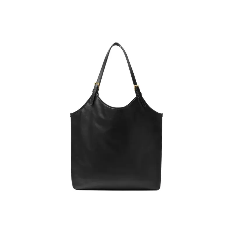 VERSACE Tag Cow Leather Tote Bag Shopping Bag Shoulder Bag Handbag Medium Size Women's Black-2