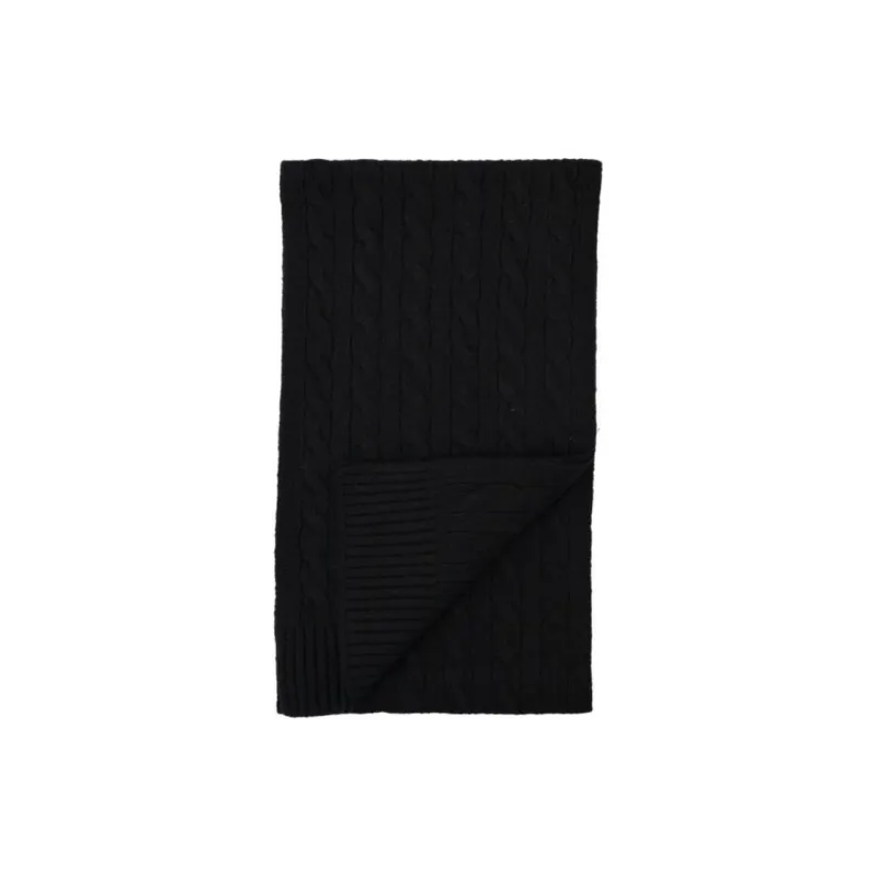 Polo Ralph Lauren Logo Embroidered Cable Knit Scarf-1