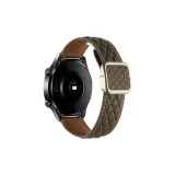 Square Clasp Diamond Pattern Magnetic Genuine Leather, Umber