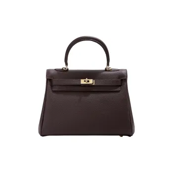 BEMIX PETS Top Grain Cow Leather Kelly Bag Handbags Large Size Women's Ebony