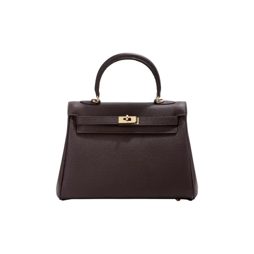 BEMIX PETS Top Grain Cow Leather Kelly Bag Handbags Large Size Women's Ebony