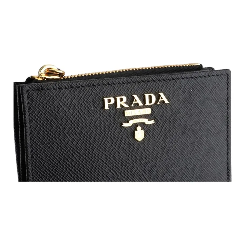 PRADA Cow Leather Wallet Women's Black-6