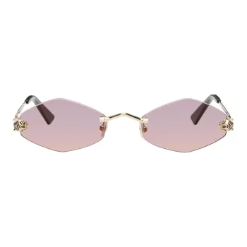 Cartier Tiger Head plaque Geometric frame Sunglasses