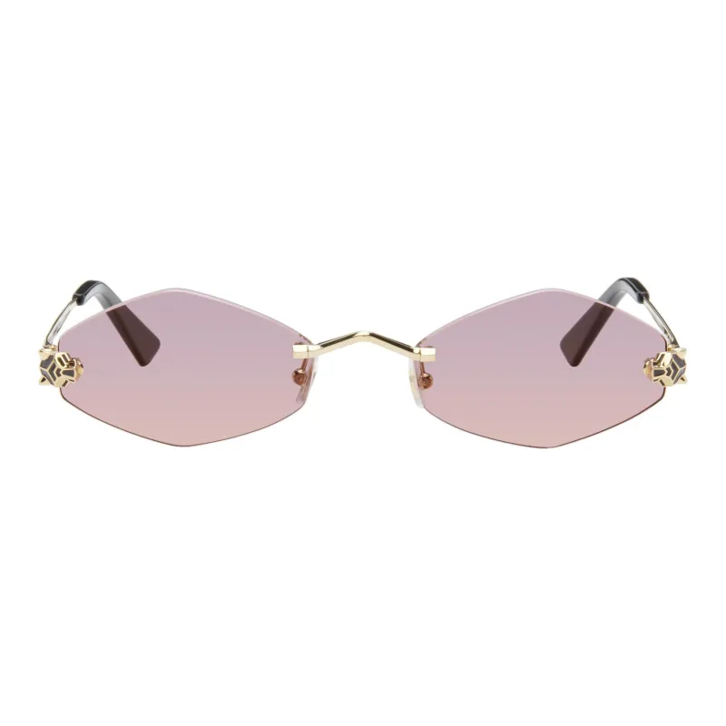 Cartier Tiger Head plaque Geometric frame Sunglasses-0