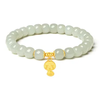 MRSLIN Hetian Jade Bracelets Pale Greenish White Jade Women's