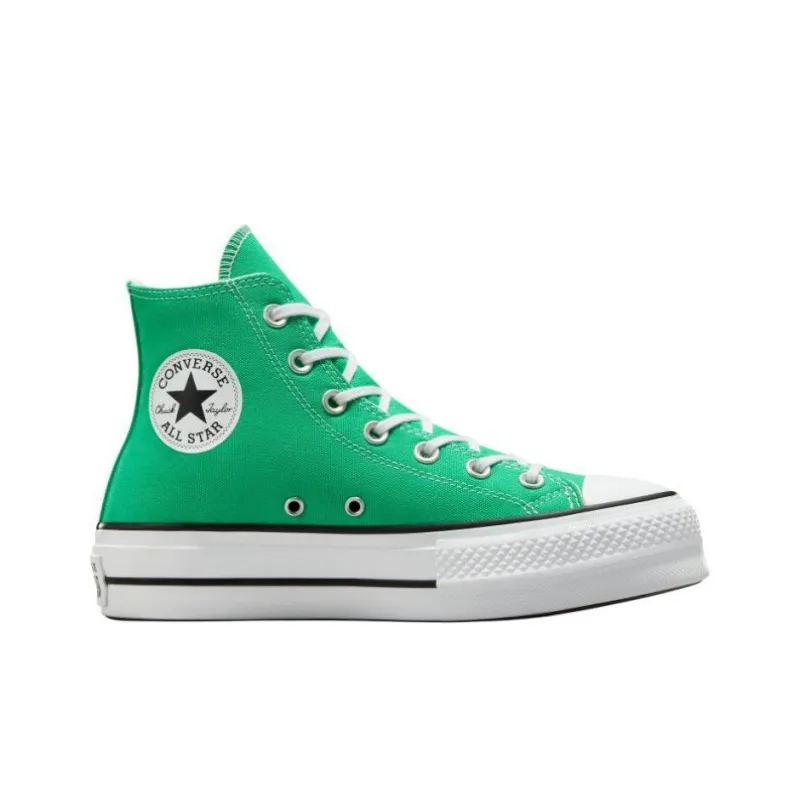 Converse Chuck Taylor All Star Lift Anti Slip Wear Resistant High Top Canvas Shoes Women's Green White-1