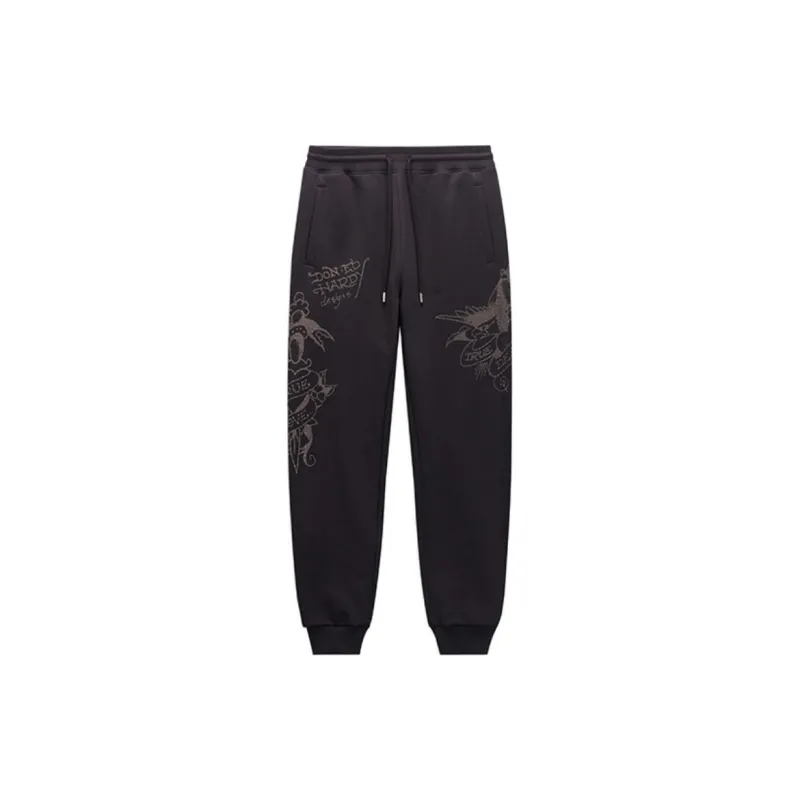 Ed Hardy SS25 Knitted Sports Pants Men's Black-0