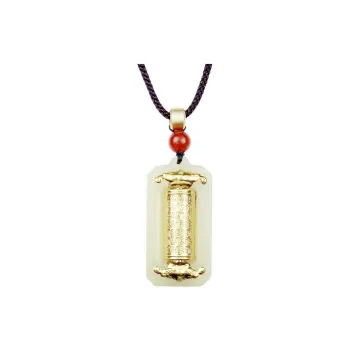Artisan Lock Heart Jade Necklaces Pale Greenish White Jade Unisex