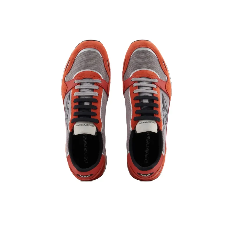 EMPORIO ARMANI Low Top Casual Shoes Men's Orange Red-3