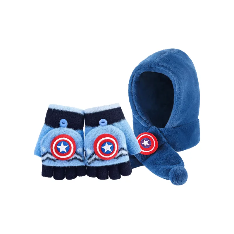 Disney Marvel Series Polyester Hoods & Plush Hats 2024 Model Kids' Navy Blue Blue Black-2