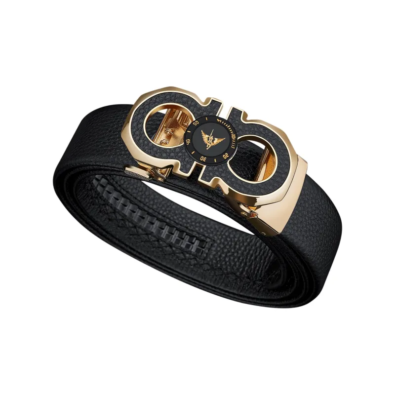 WilliamPOLO Cow Leather Belt Men's 3 Colors Available For Selection 3.5cm Width-5