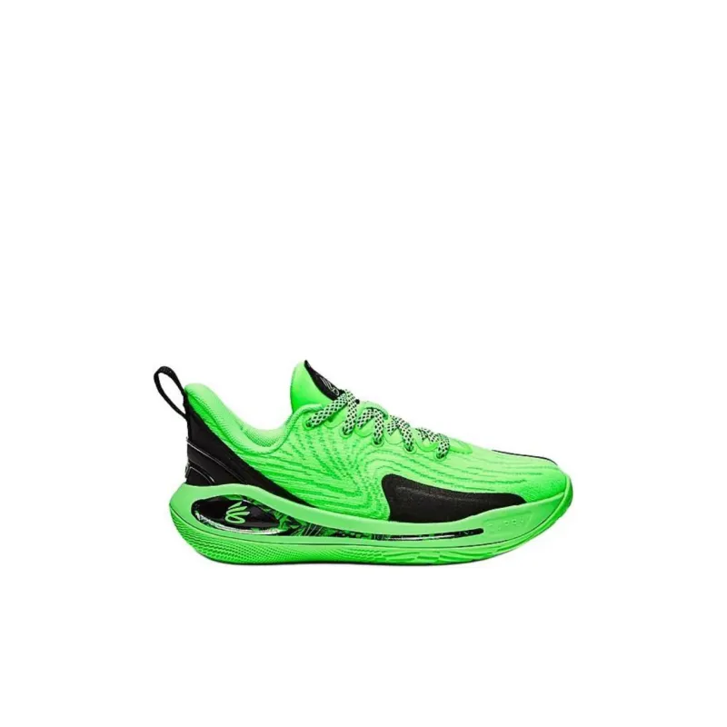 Under Armour Curry Flow 12 Anti Slip Wear Resistant Low Top Basketball Shoes Green/Black Kids'-1