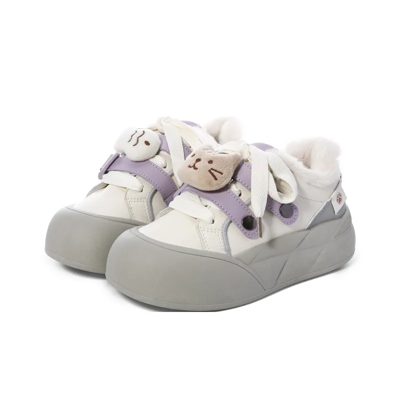 Lovely You Warm Wear-Resistant Lightweight Low-Top Skateboard Shoes Women's-8