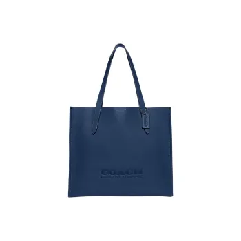 COACH Relay Polished Pebble Leather Tote Bag, Shopping Bag, Shoulder Bag Tubas Women's Dark Blue