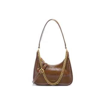 BELLE Artificial Leather Shoulder Bag Medium Size Women's Brown