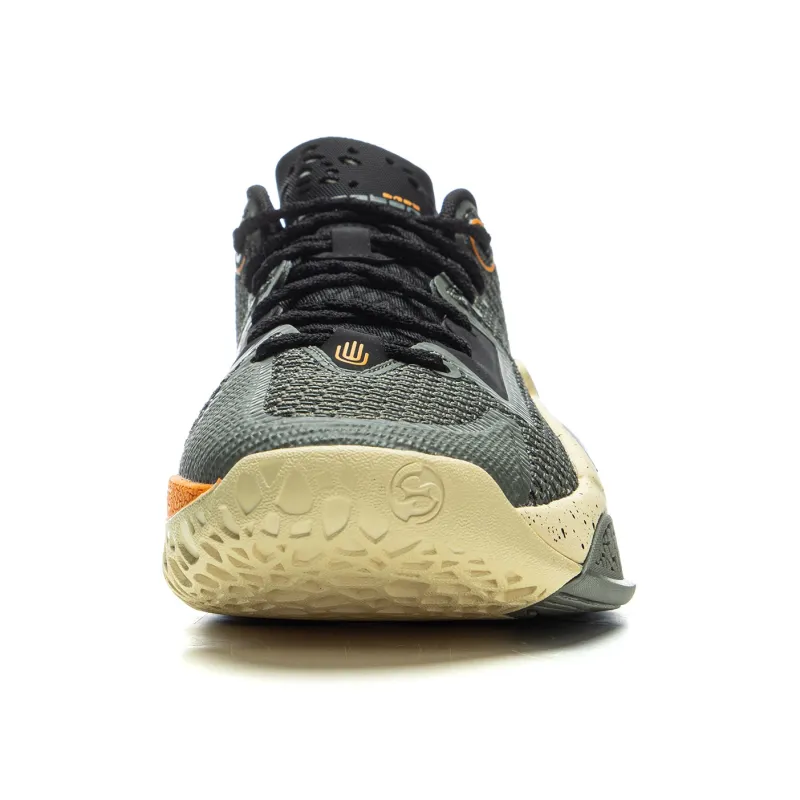 LiNing BadFive Hunter 1 Slip Resistant Coverage Lightweight Rebound Low Top Outdoor Basketball Shoes Men's Black Yellow-4