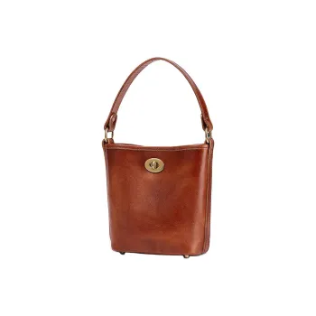 DIFENISE Vegetable Tanned Top Grain Cow Leather Bucket Shoulder Bag Crossbody Handbags Women's Coffee/Brown/Black
