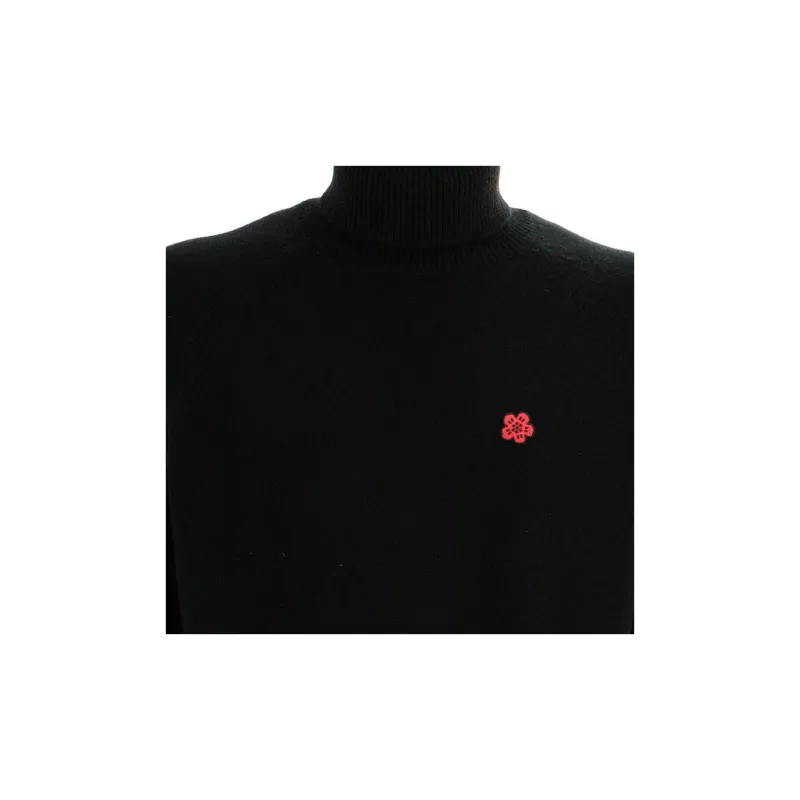 KENZO Turtleneck Boke Flower Embroidered Knitted Jumper-5