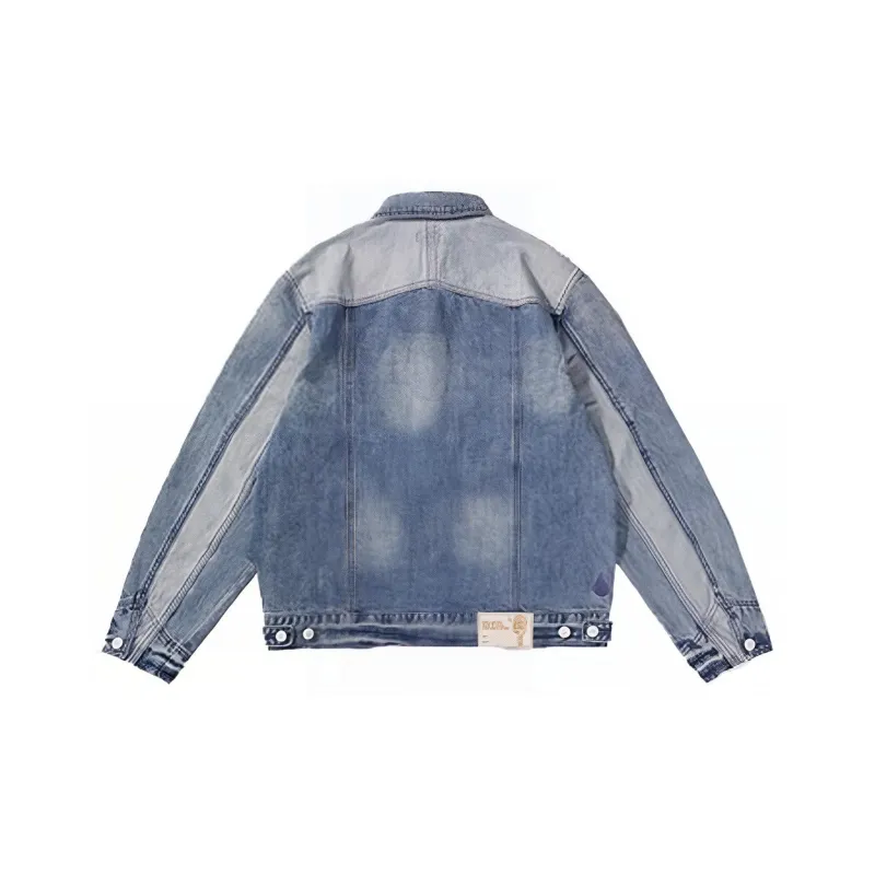 TEKABLU Loose Fit Denim Jacket Men's Denim Blue-1