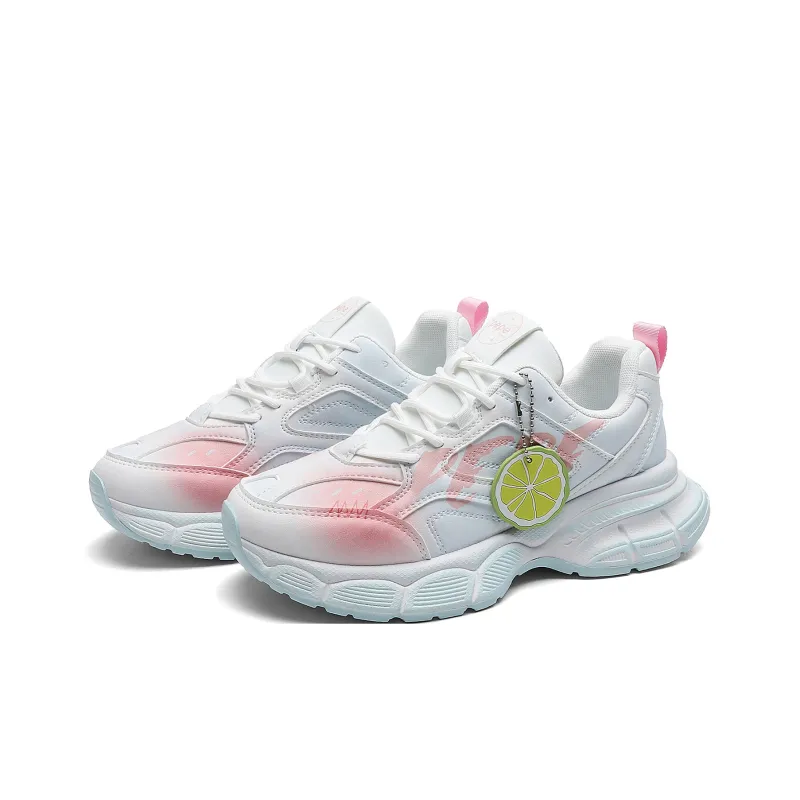 Pepe The Frog Chunky Sneakers Unisex Low Top Lazy Black/Cherry Blossom Pink-3