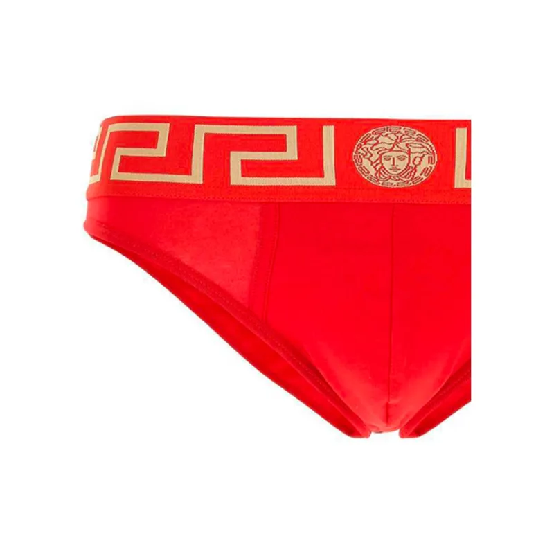 VERSACE Men's Embroidery Briefs Red-2