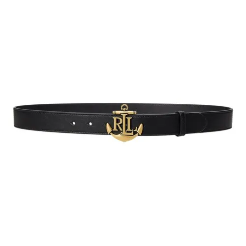 Polo Ralph Lauren Cow Leather Belts Women's Black Width 2.5cm