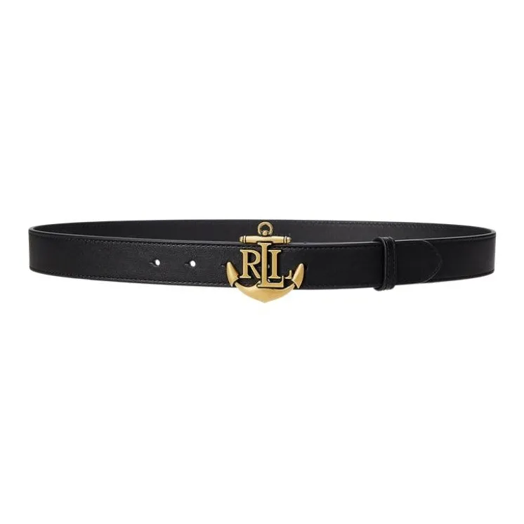 Polo Ralph Lauren Cow Leather Belts Women's Black Width 2.5cm-0