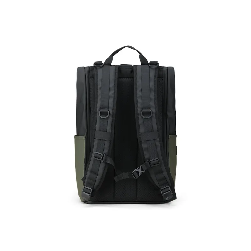 Fillove Fabric Backpack Regular Unisex Black With Green White English/Black With Green Black English-8