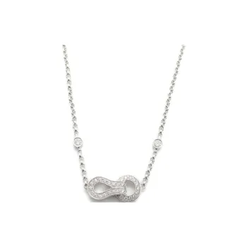 Cartier 2010s 18K White Gold Agraff Diamond Necklace