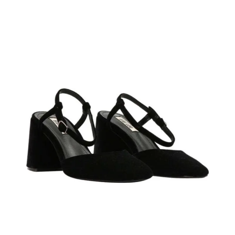 BIBI LOU Emily Chunky Heel High Heels 8cm Women's Black-3