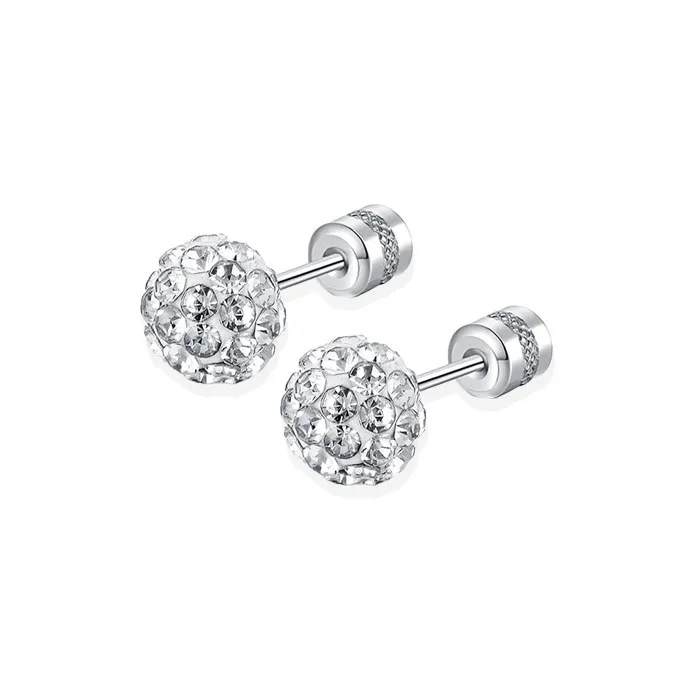 COPI Titanium Steel Combined Into Cubic Zirconia Stud Earrings Unisex-5