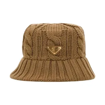 PRADA Pure Wool Bucket Hats Women's Brown