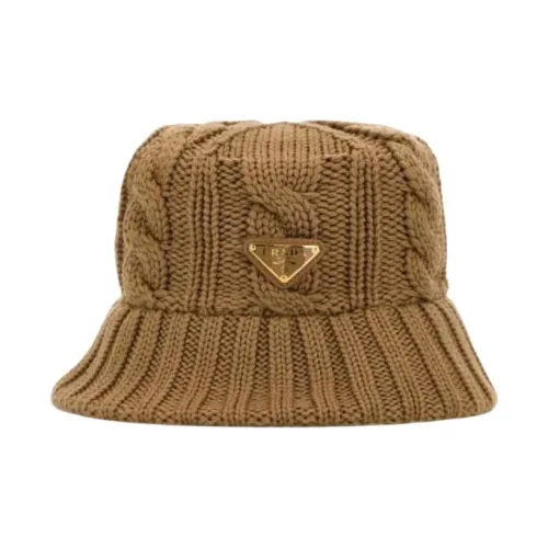 prada Schwarz Pure Wool Bucket gabardine Women's Brown