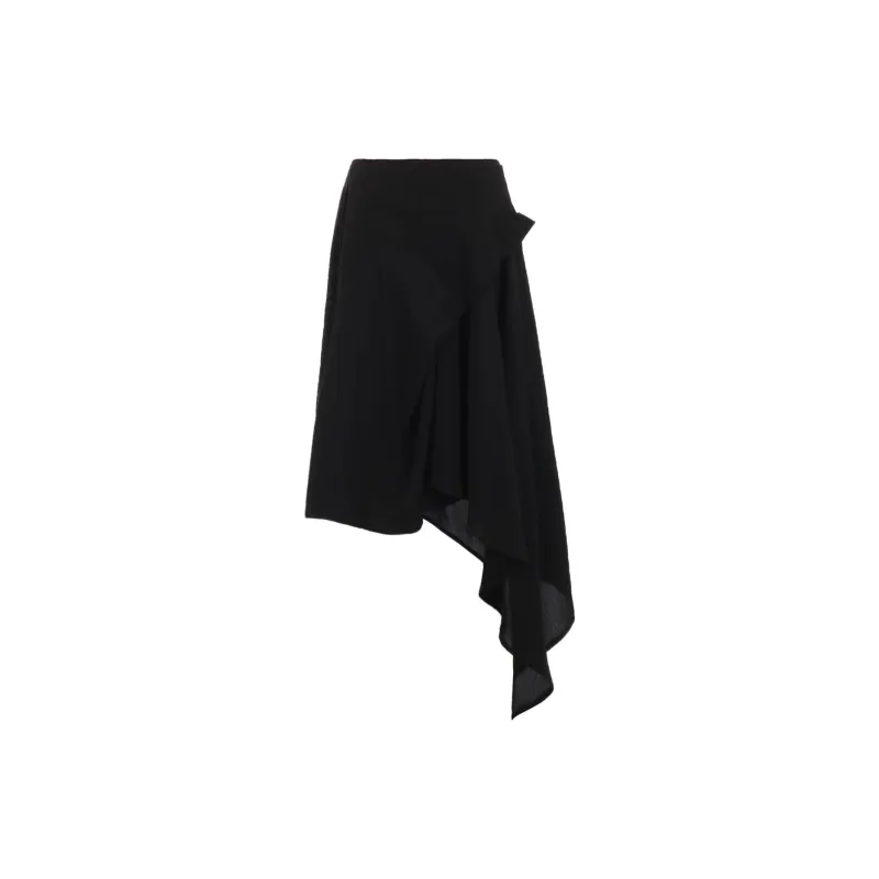Yohji Yamamoto LIMI Feu FW24 Casual Long Skirts Women's Black-1