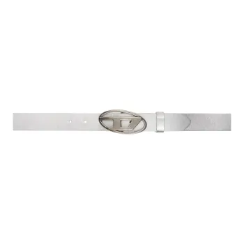 DIESEL Leather Belts Kids' Silver Width 3CM