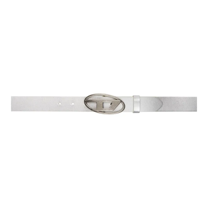 DIESEL Leather Belts Kids' Silver Width 3CM-0