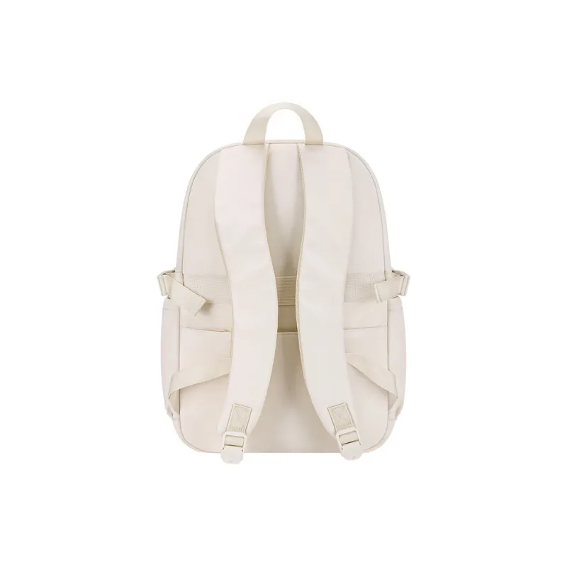 V.NINE Fabric Laptop Bag Backpack Backpack Large Size Unisex Almond White/Glutinous Beige Black-4