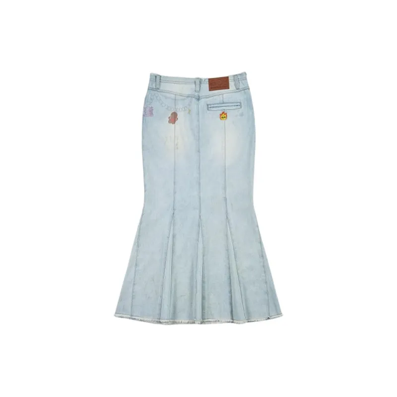 GOOD BAI GOODEES New Year Collection Denim Long Skirts Women's Denim Light Blue-1