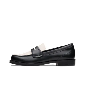 Clarks Straven Edge Loafers 2cm Women's Black White