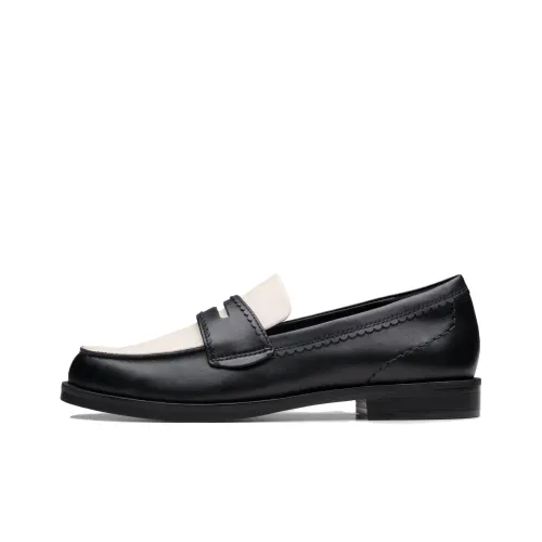 Clarks Straven Edge Loafers 2cm Women's Black White